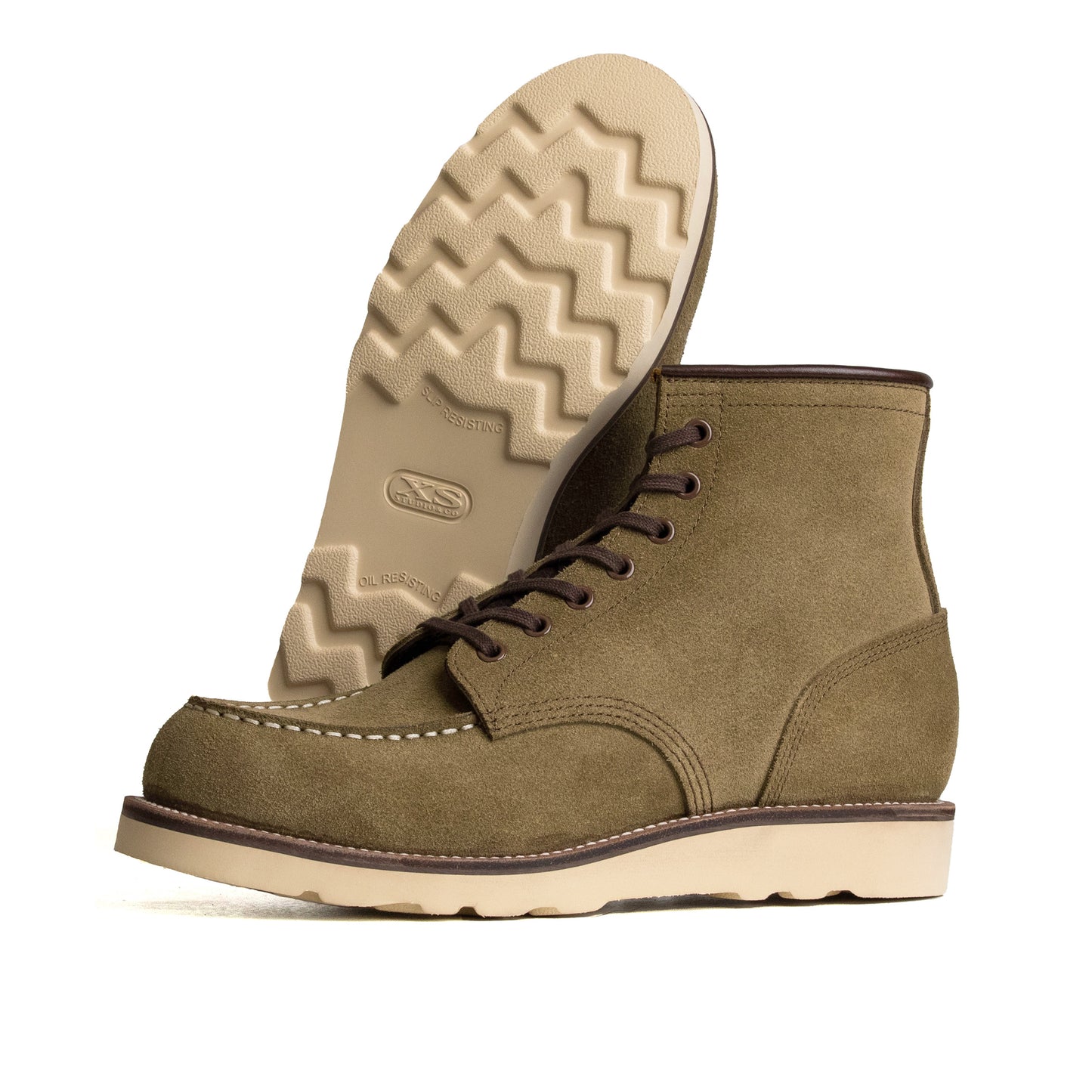 City MocToe Boot -luosjiet®boots - Olive Oiled Nubuck Reverse(German)