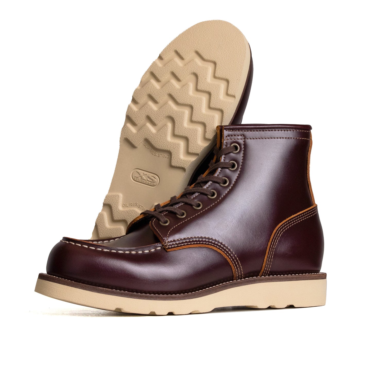 City MocToe Boot -luosjiet®boots - Dark Wine TeaCore OTA Cowhide