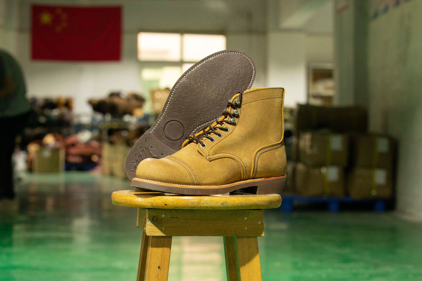 Classic Paratroop Boots - luosjiet®boots -  Yellow Brown Grain Cowhide Reverse