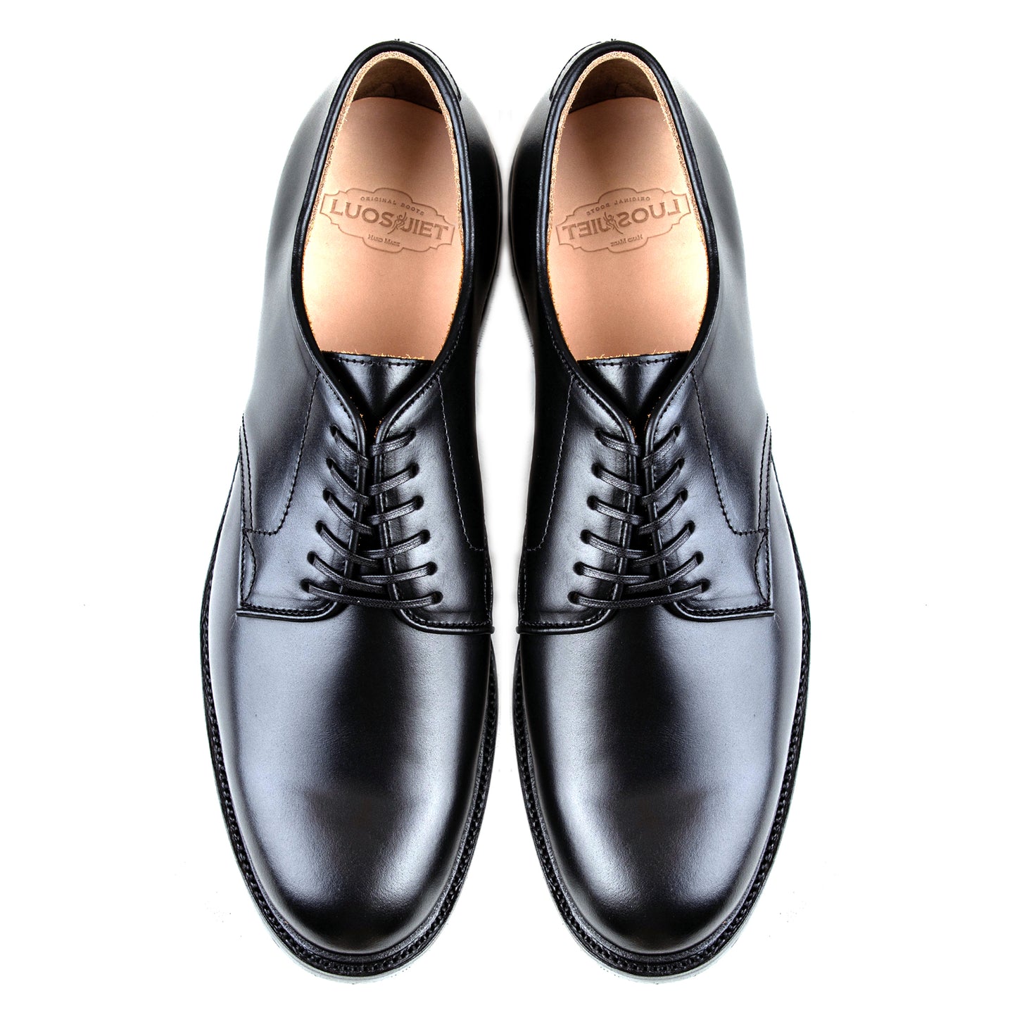 Plain Toe Shoe - luosjiet®shoes -  Black OTA Cowhide