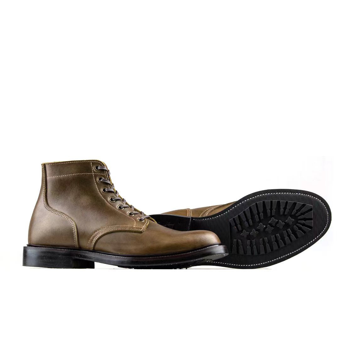 Plain Service Boot - luosjiet®boots -  Olive Refresh Waxy