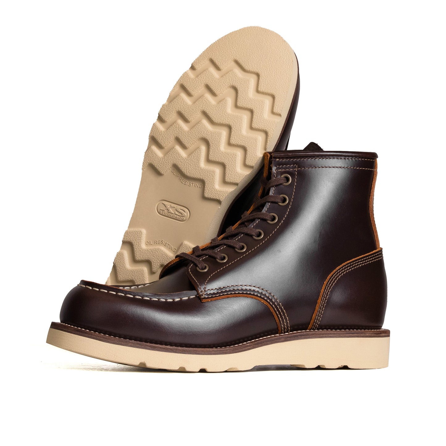 City MocToe Boot -luosjiet®boots - Brown TeaCore OTA Cowhide