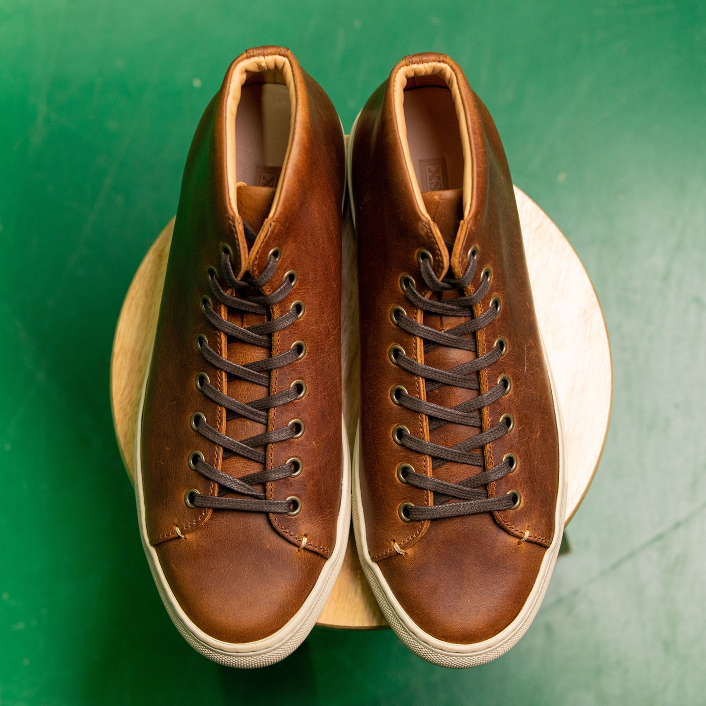 Classic Mid-Tops Sneaker - luosjiet®Sneakers -  Brandy Crazy Horse Cowhide