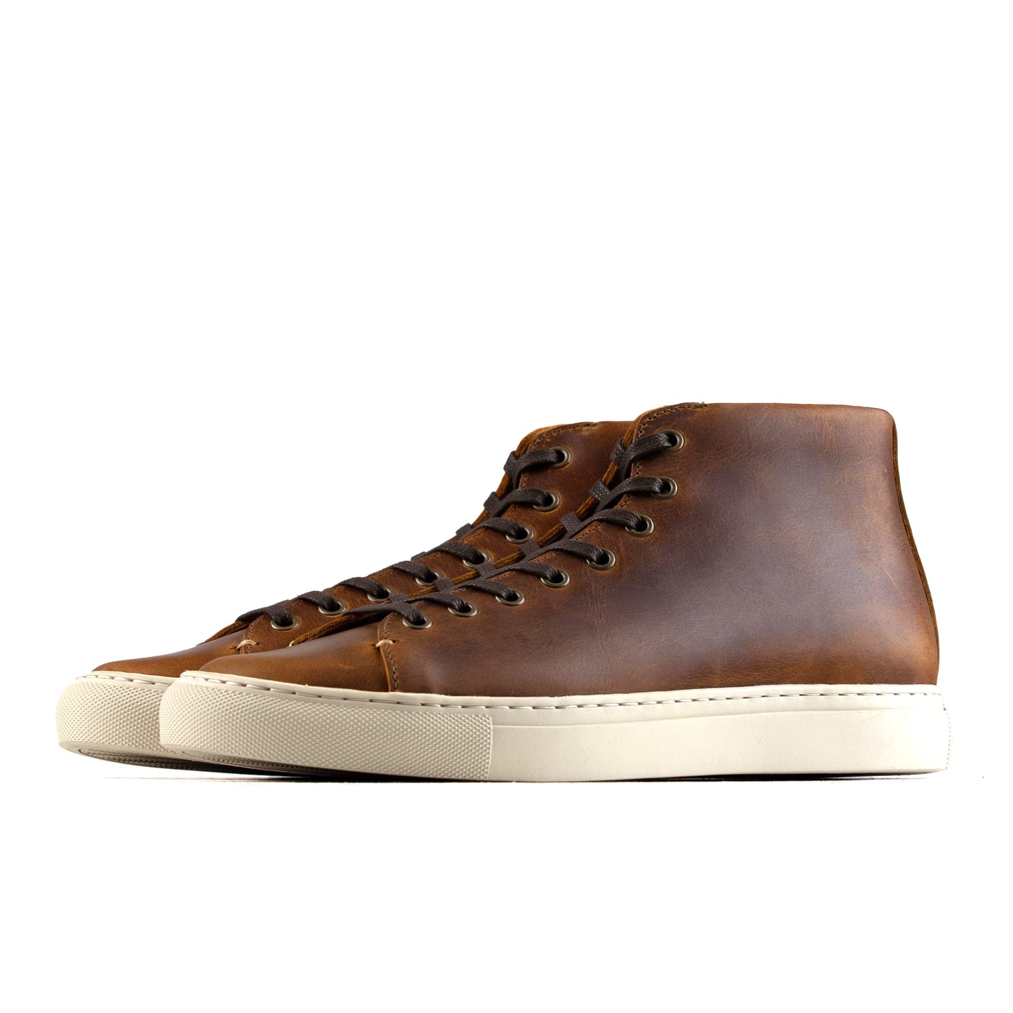 Classic Mid-Tops Sneaker - luosjiet®Sneakers -  Brandy Crazy Horse Cowhide